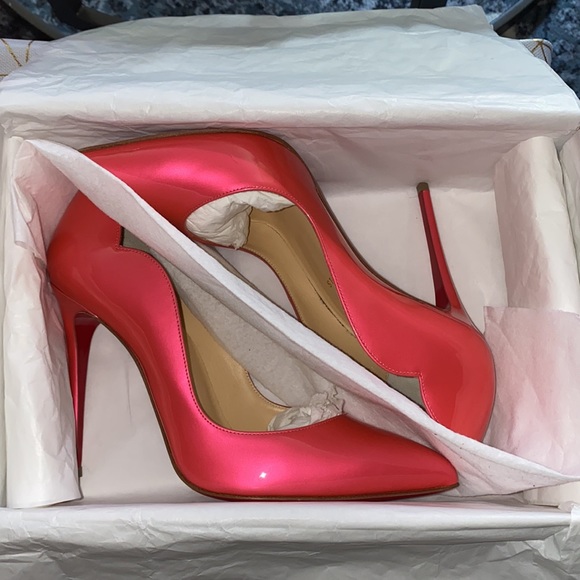 Louboutin ‘Hot Chick’ 100 Fluorescent Metal Pumps - Picture 4 of 14